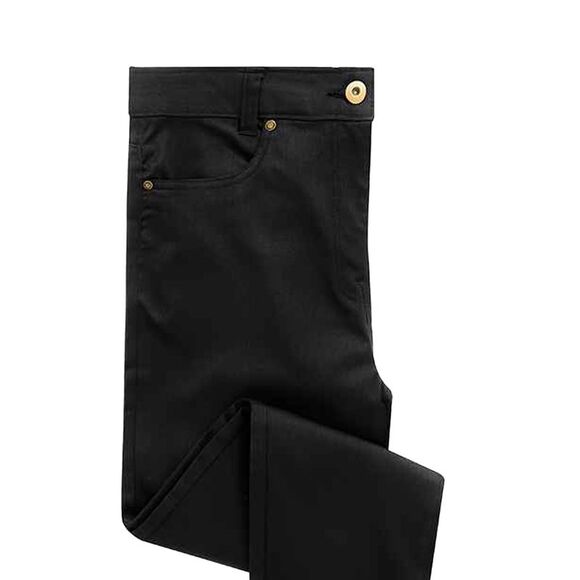 Premier Womens/Ladies Performance Chino Jeans / Black/Orange - Picture 2 of 3